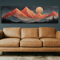 Copper Moonrise Over Ember Peaks