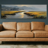 Golden Marsh Under Distant Peaks