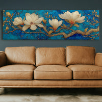 Golden Magnolia on Blue Marble