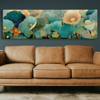Blooming Waves of Teal and Amber