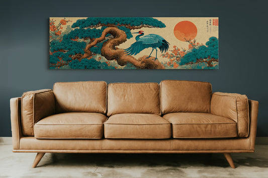 Cranes Beneath the Red Sun
