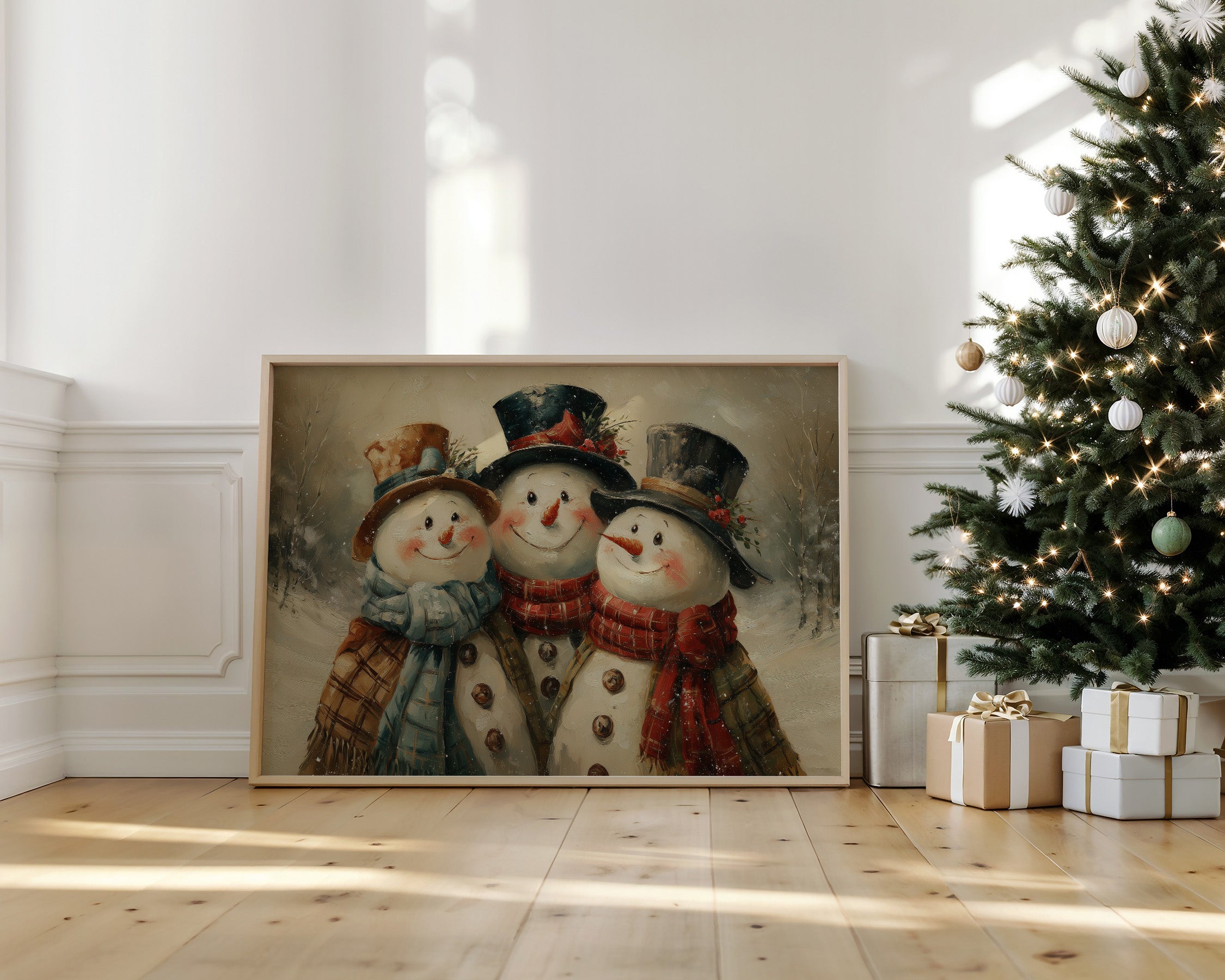 Three Smiles in Falling Snow