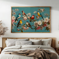 Songbirds Among Spring Blossoms