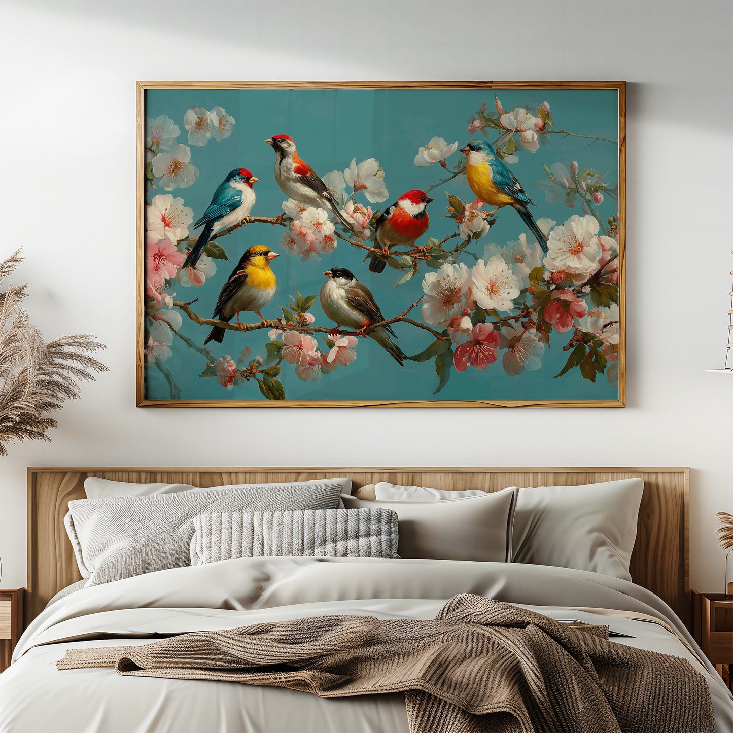 Songbirds Among Spring Blossoms