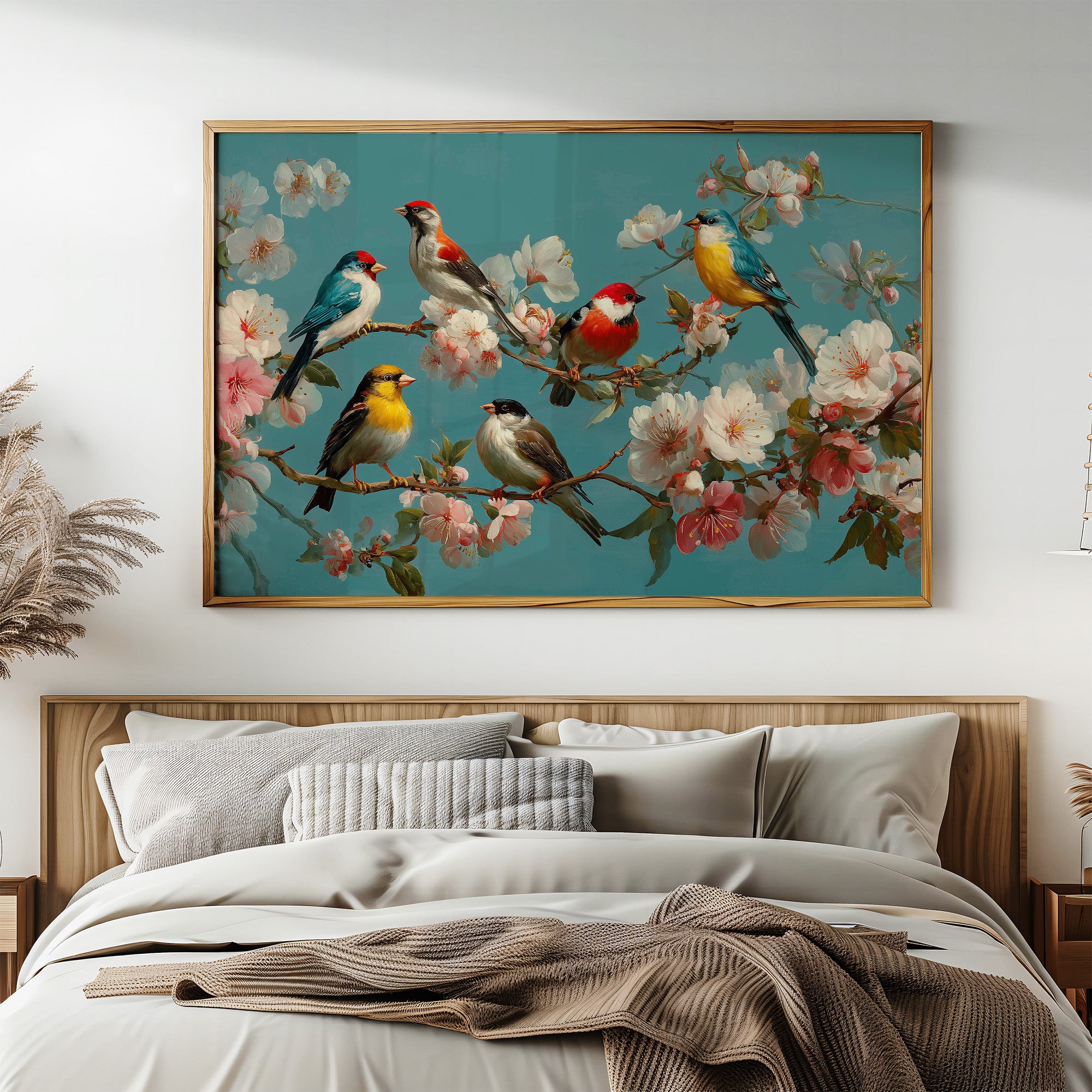 Songbirds Among Spring Blossoms