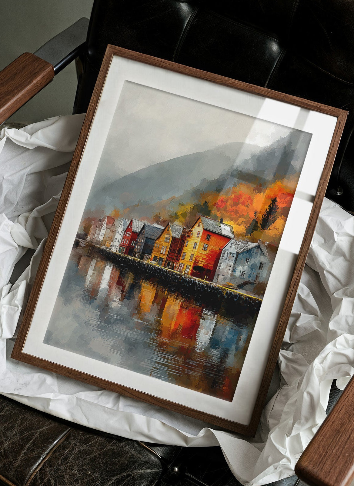Autumn Reflections by the Fjord