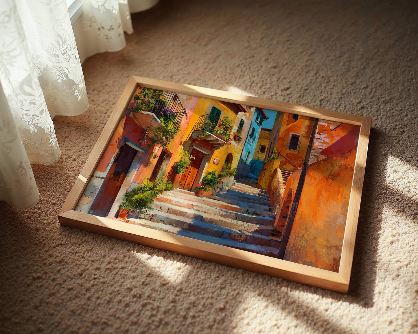 Sunlit Steps of the Old Quarter