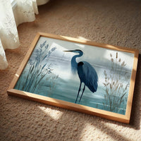 Blue Heron in Quiet Marsh