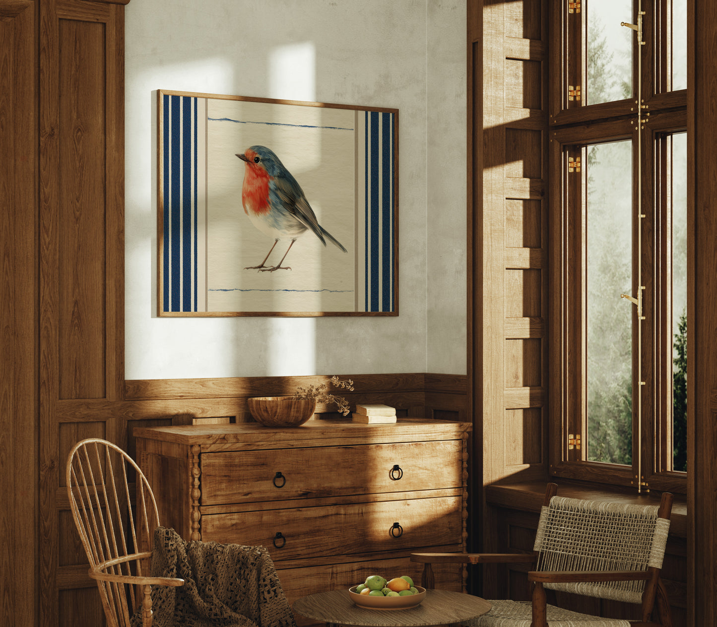 Robin Against the Linen Sky