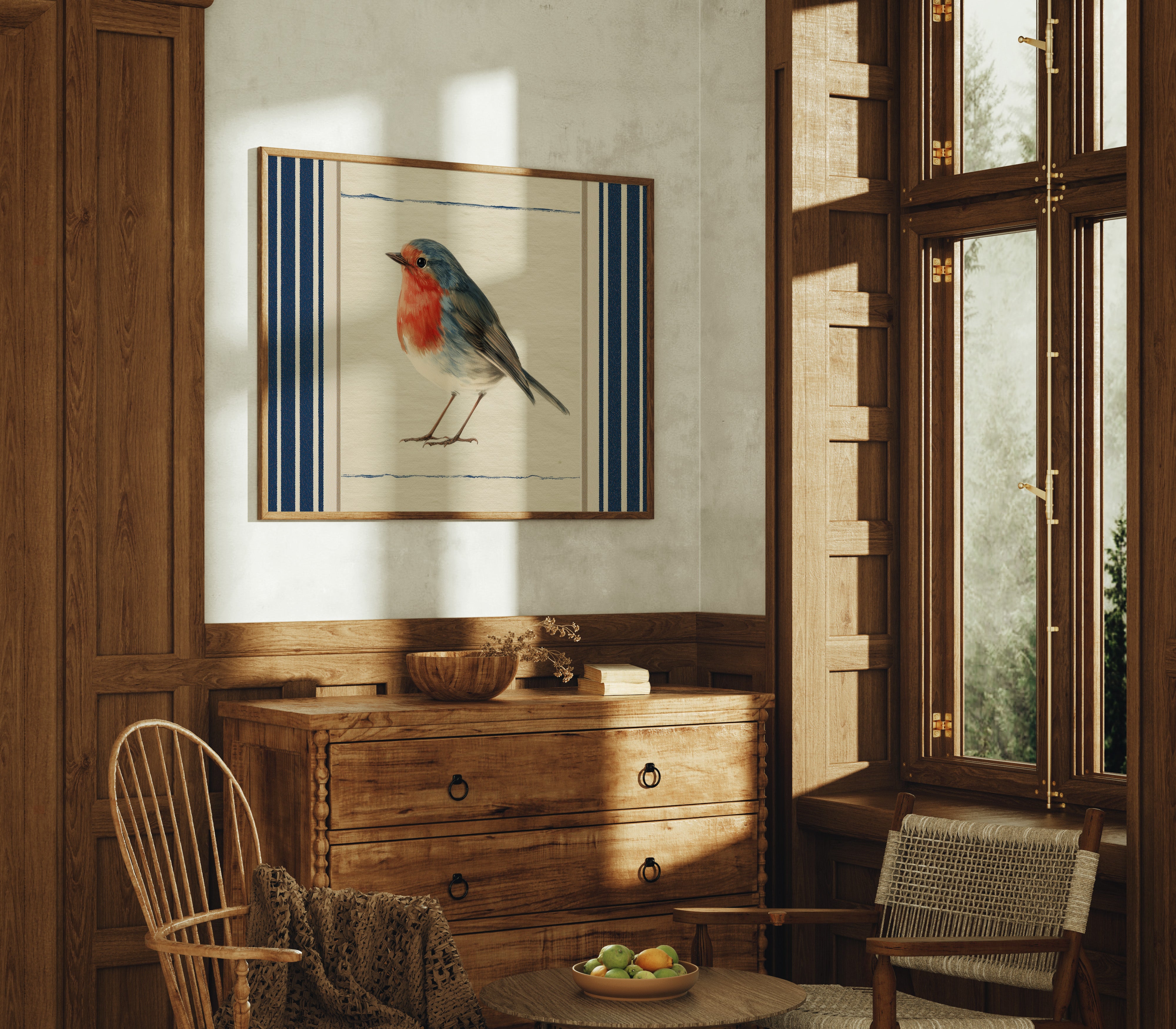 Robin Against the Linen Sky