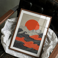 Crimson Sun Over Tidal Lines