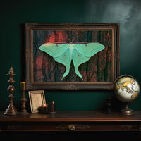 Luna Moth on Old Bark