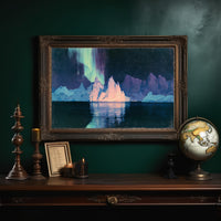 Icebergs Under the Aurora
