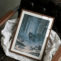 Wolf's Gaze Through Winter Woods