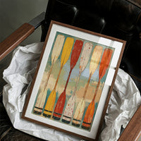 Row Of Weathered Boat Oars