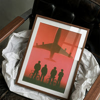 Kids Watch Jet Fly Overhead