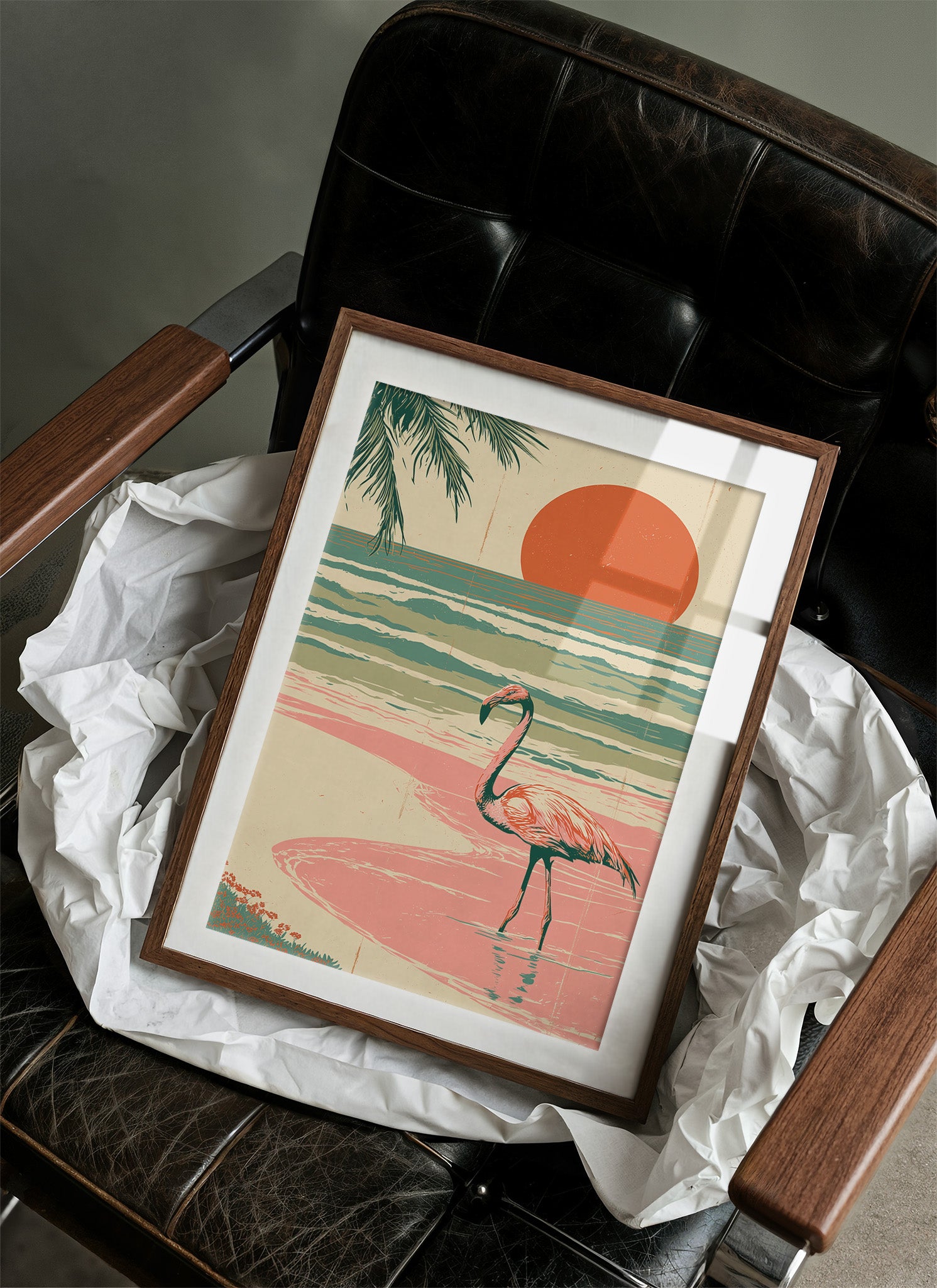 Flamingo Sunset Retro Escape