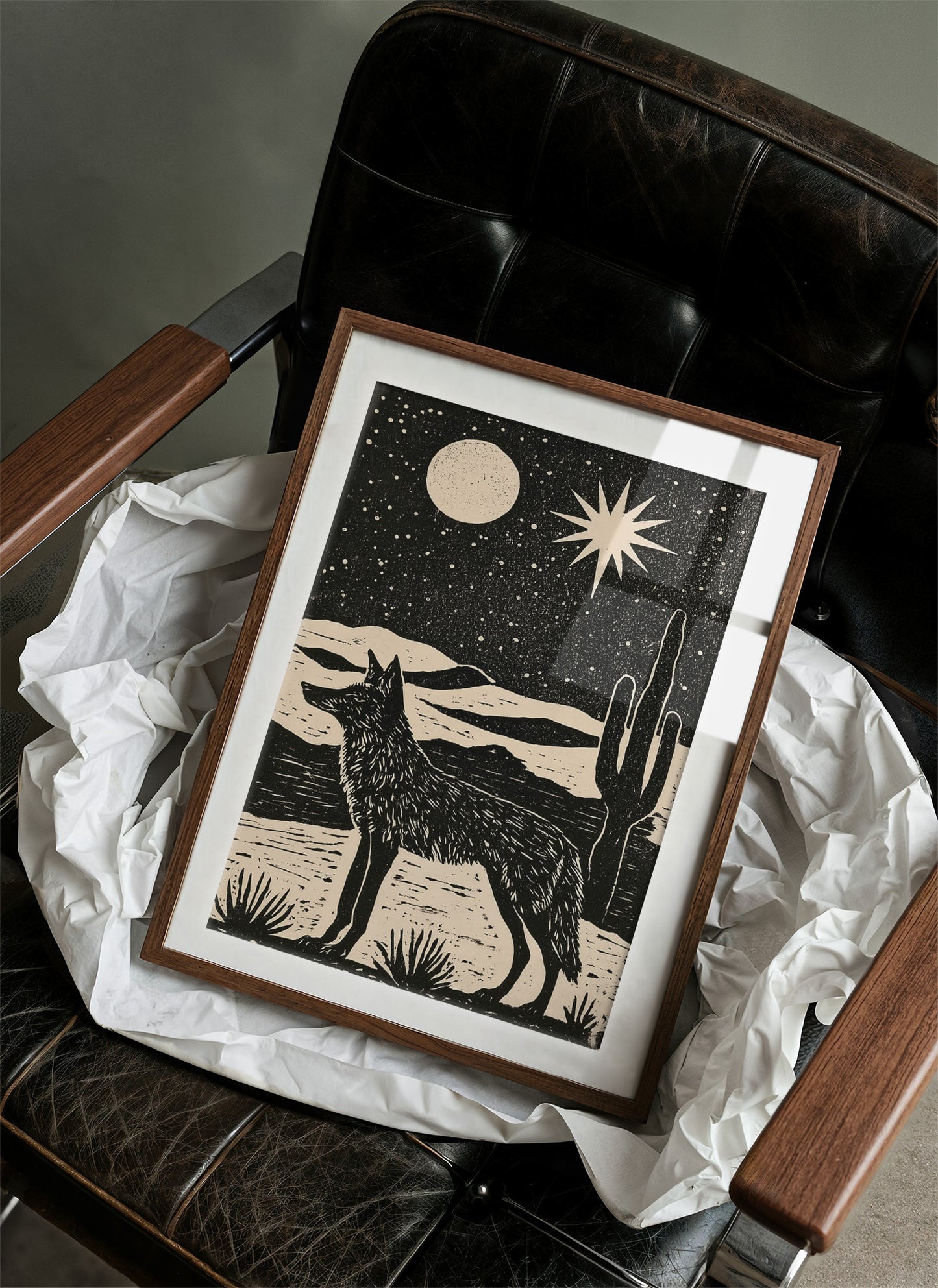Coyote Beneath The Desert Moon