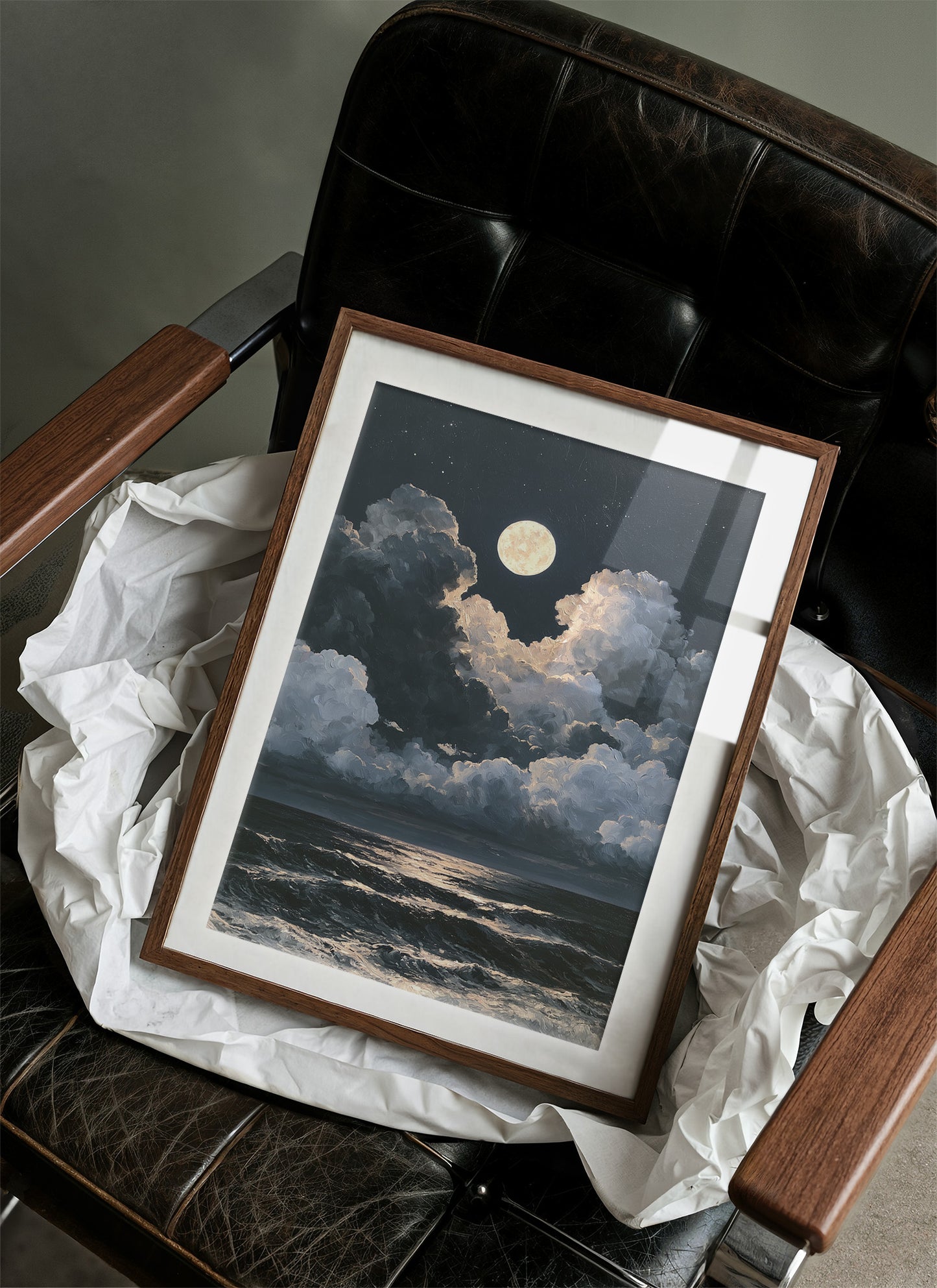 Full Moon Over Dramatic Clouds