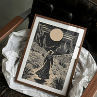 Lone Wanderer Under Desert Moon