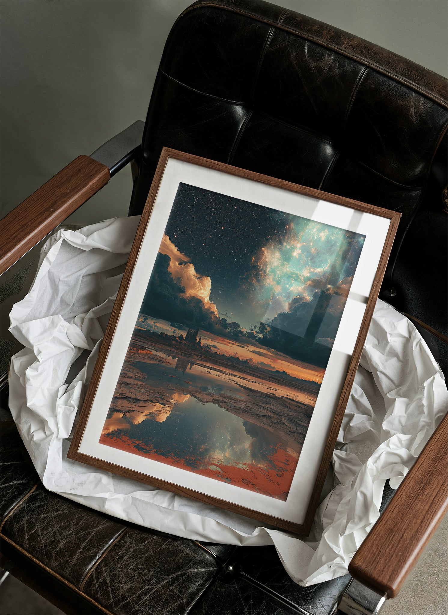 Nebula Sky Over Desert Salt Flats