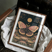 Moon Moth Among Wildflowers