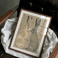Mirrored Hares In Gold Filigree