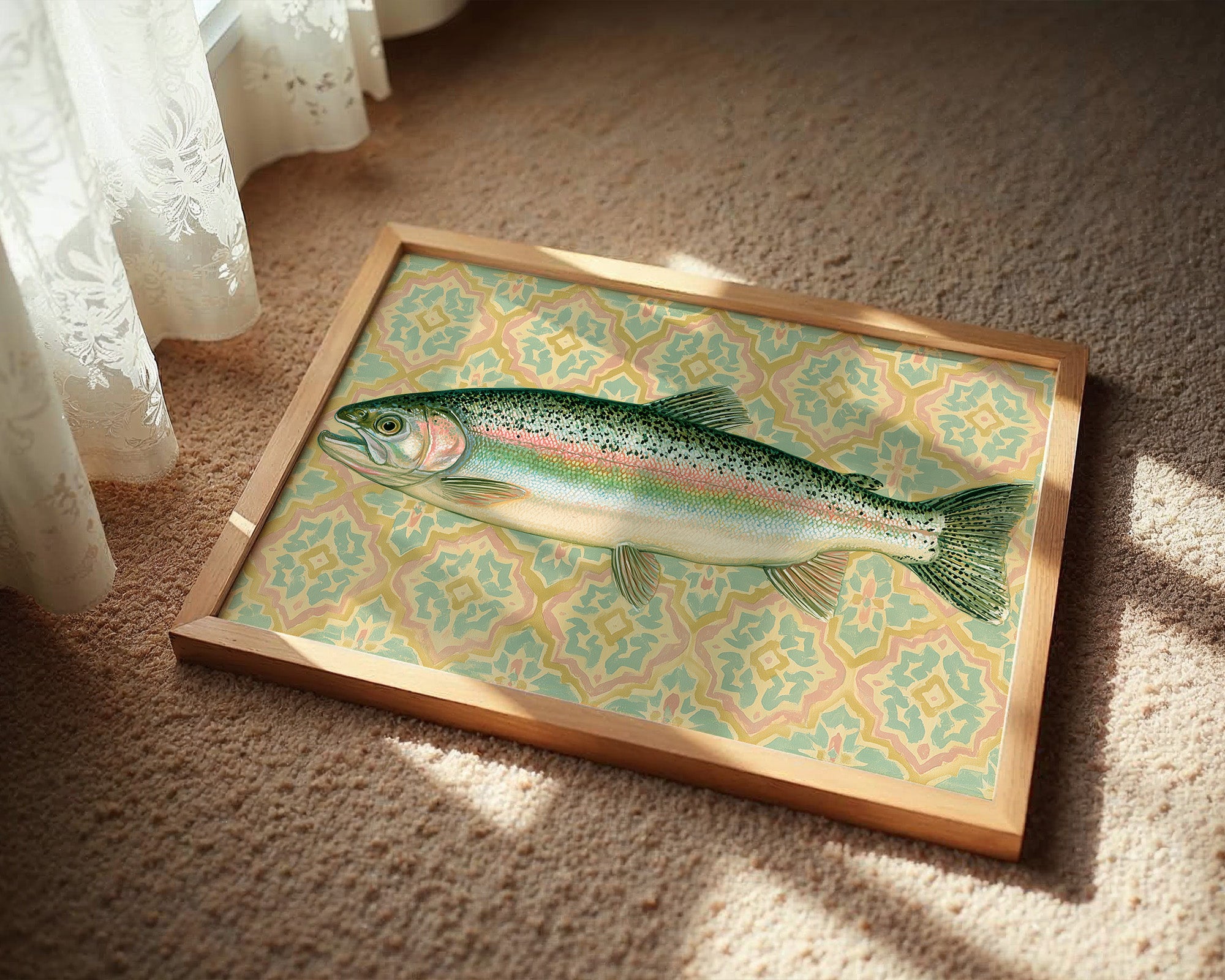 Rainbow Trout, Tiled Backdrop