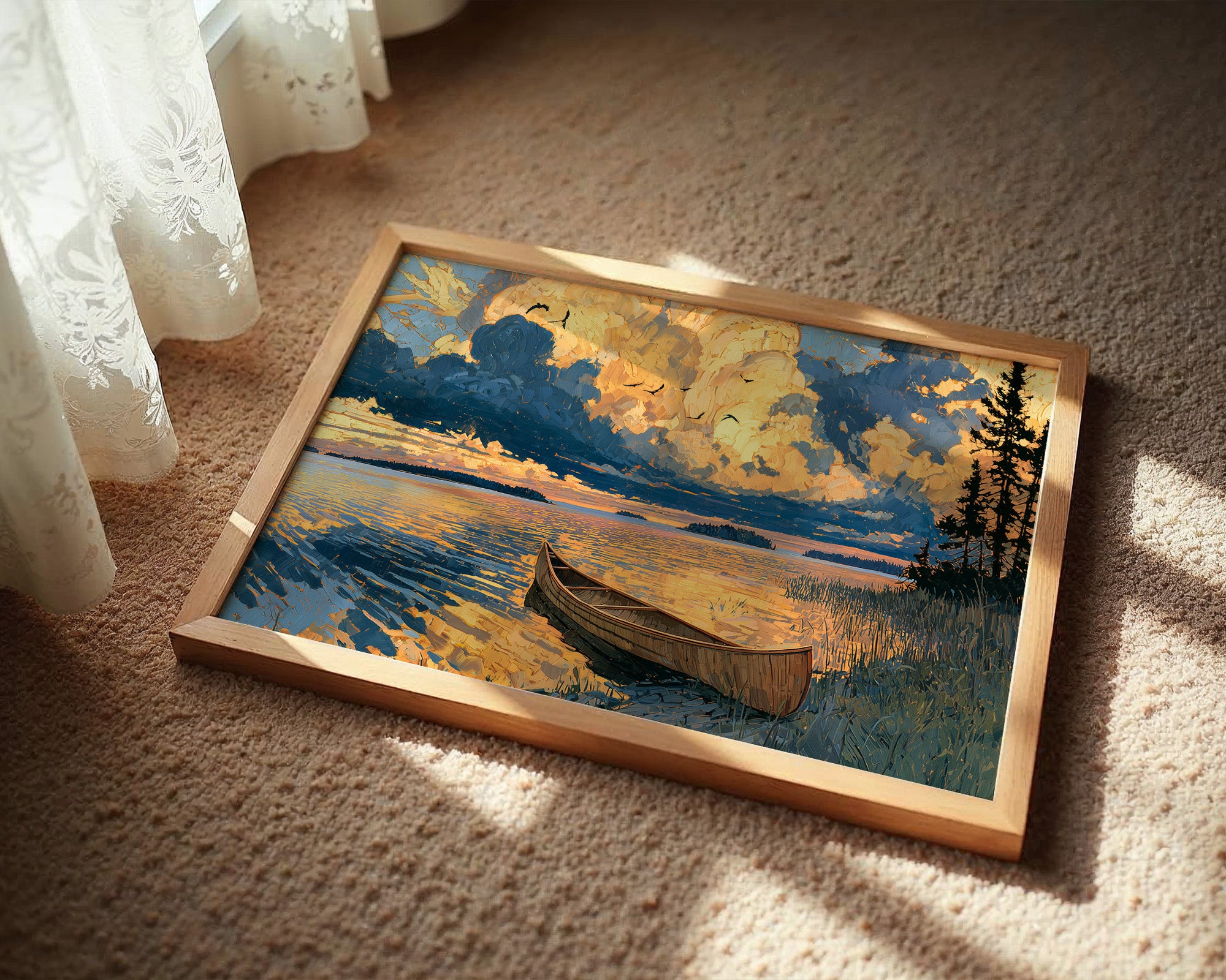 Canoe, Sky on Fire