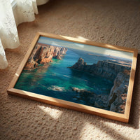Sea Cliffs, Distant Lighthouse