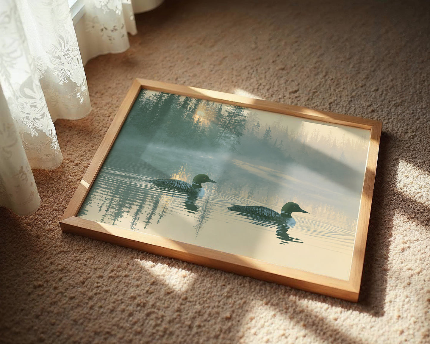 Loons, Misty Dawn Ripples