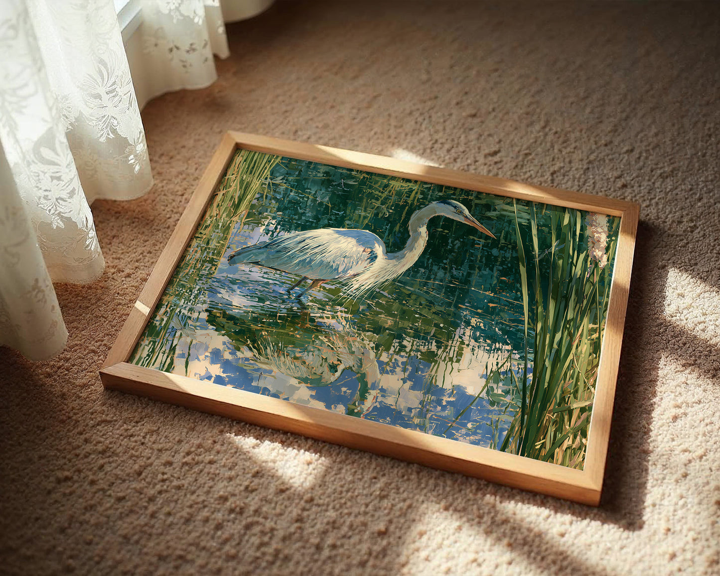Heron, Marsh Reeds