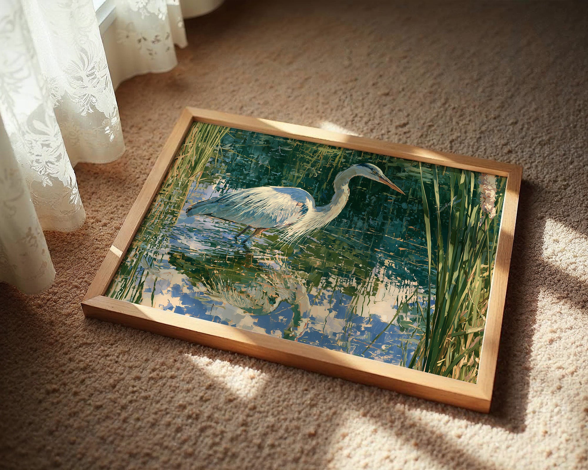 Heron, Marsh Reeds