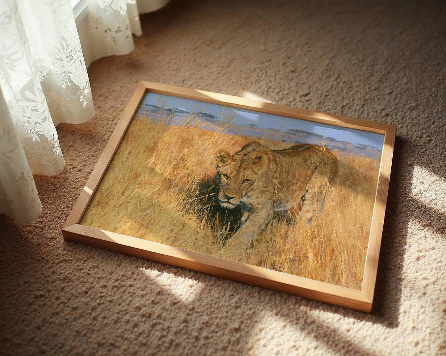 Lioness, Golden Grass Approach