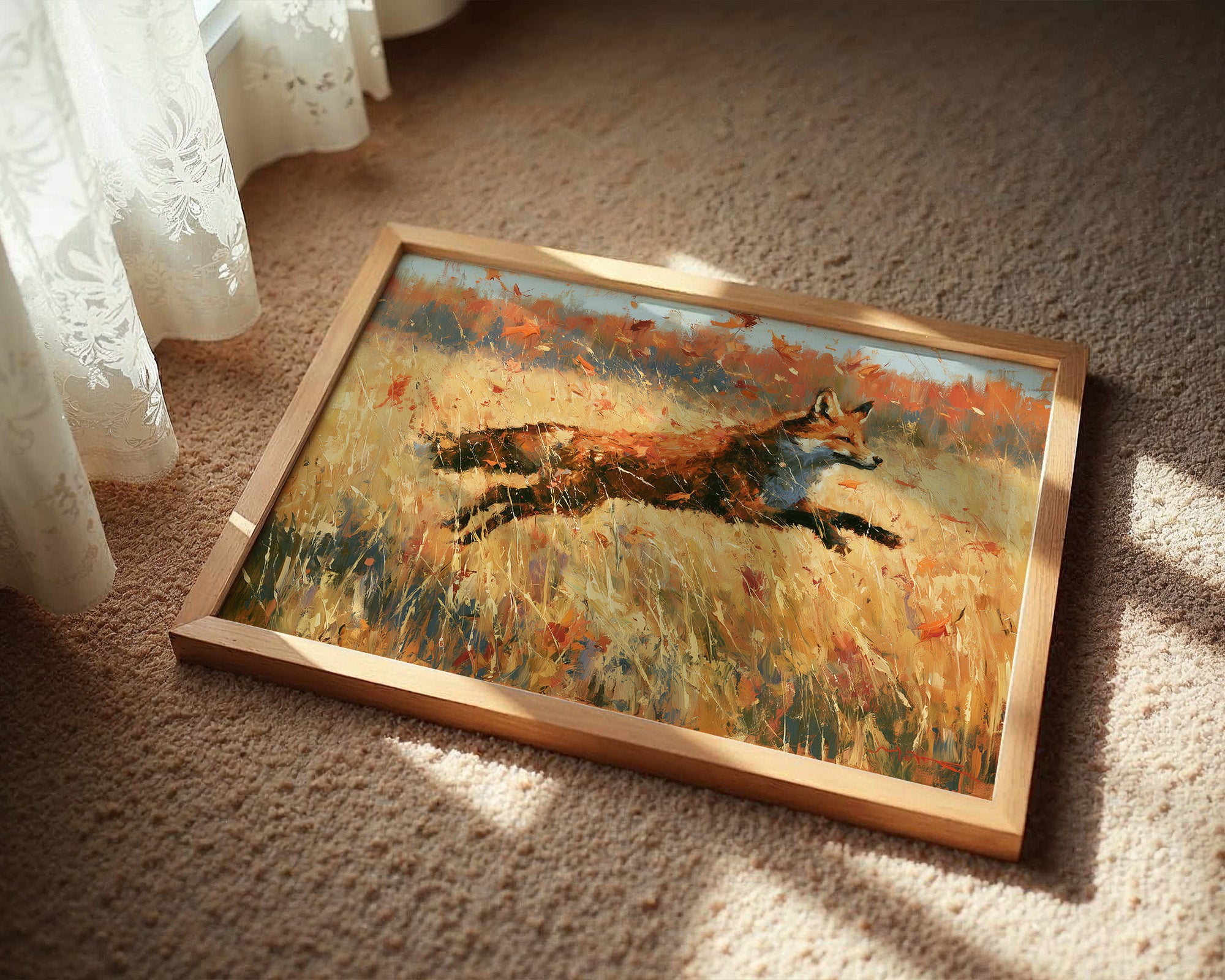 Fox, Leaping Through Gold