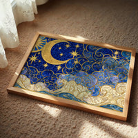 Moon and Stars, Gilded Glass