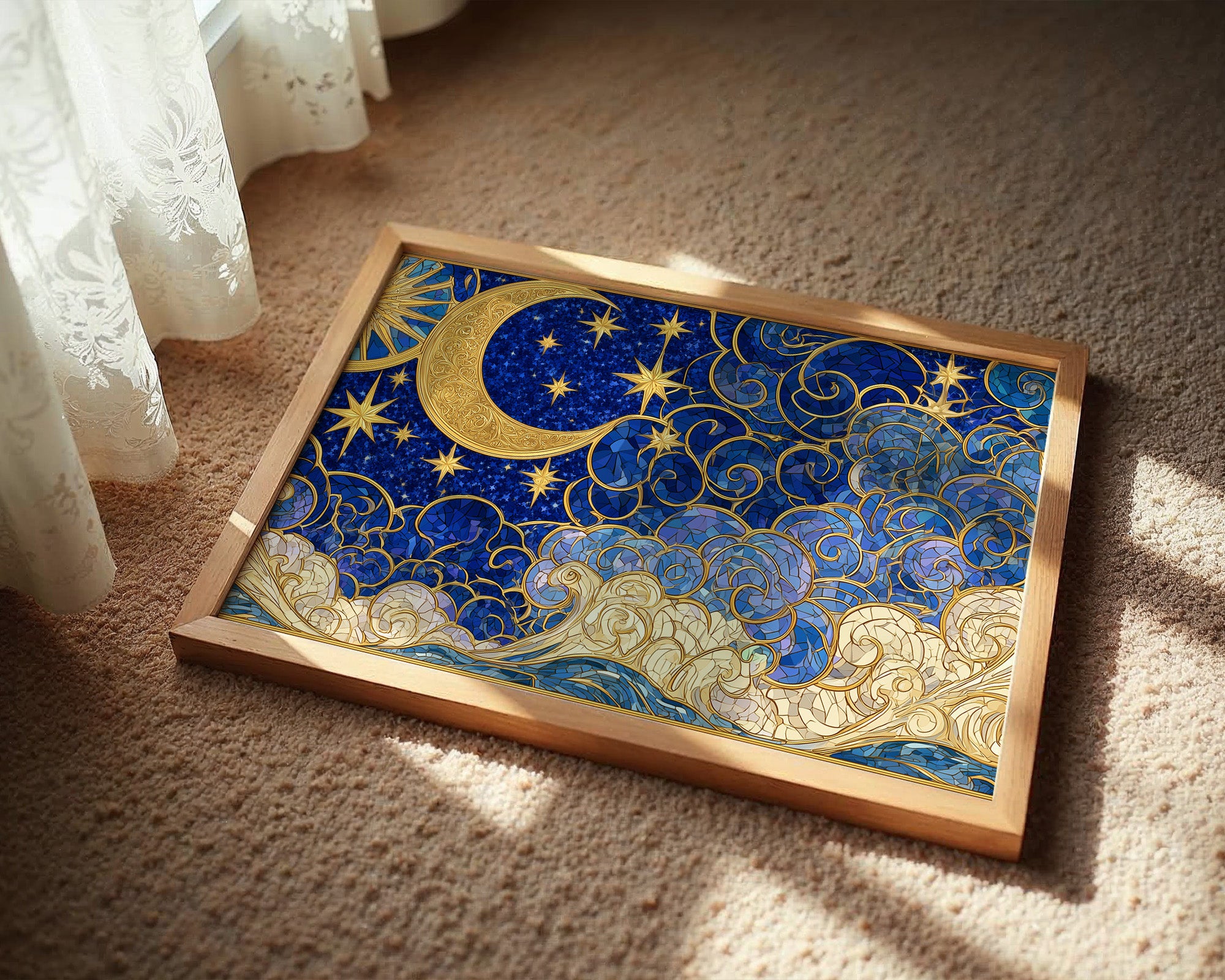 Moon and Stars, Gilded Glass