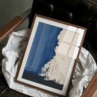 Indigo White Torn Edge Abstract