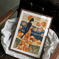 African Village Textile Collage