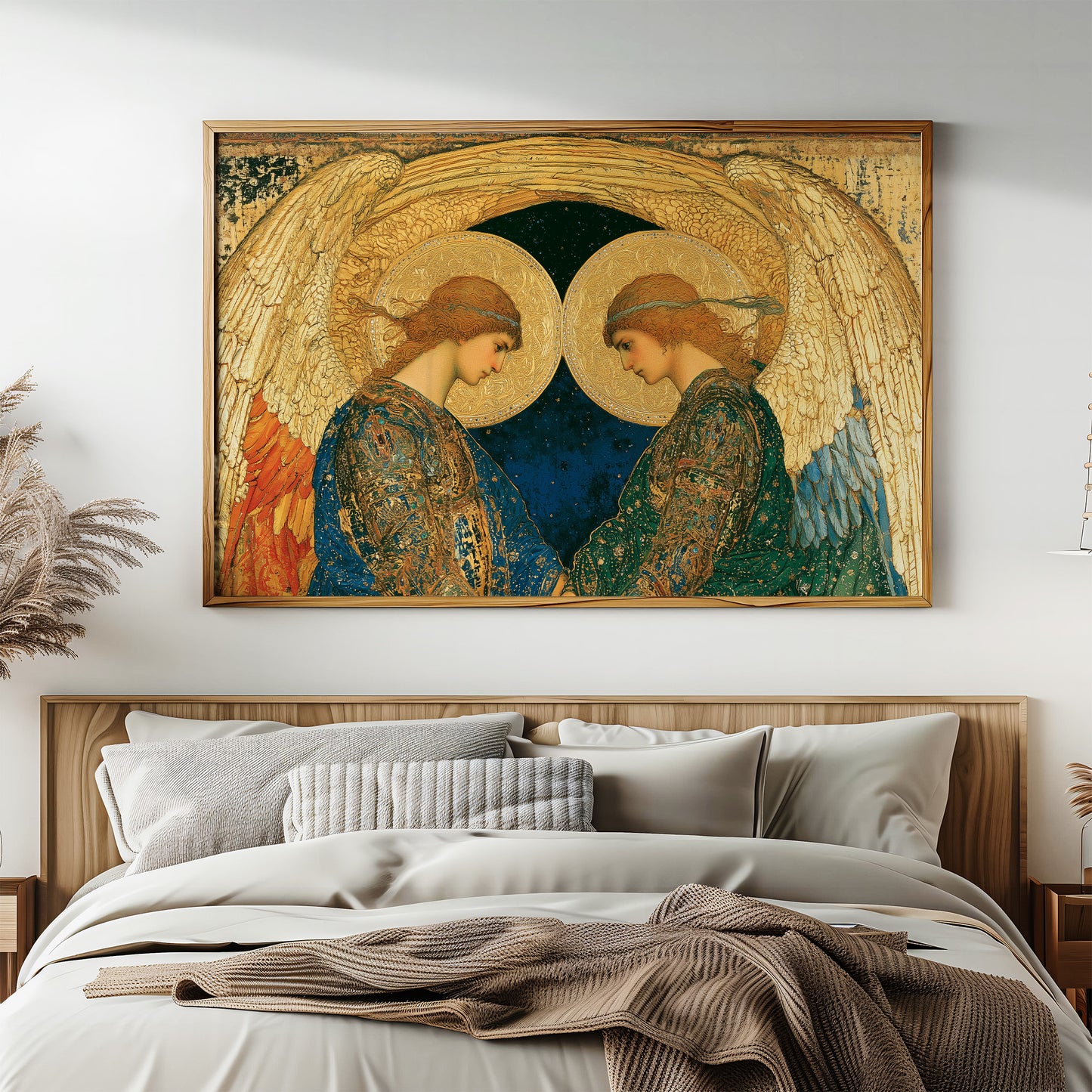 Twin Angels Beneath Golden Wings