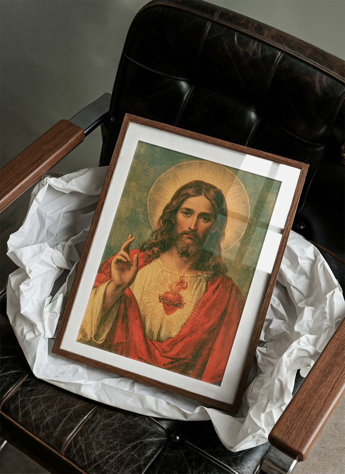 Sacred Heart Vintage Devotional Print