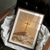 Radiant Cross on Rocky Hilltop