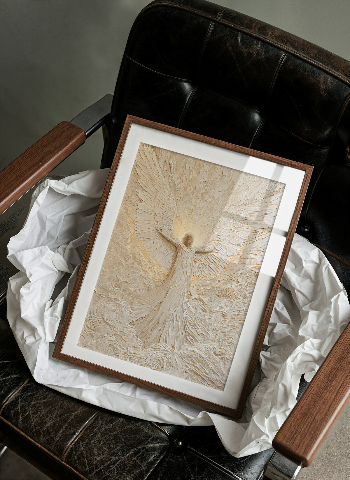 Ivory Textured Angel Ascending