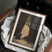 Kneeling Figure Beneath Olive Tree