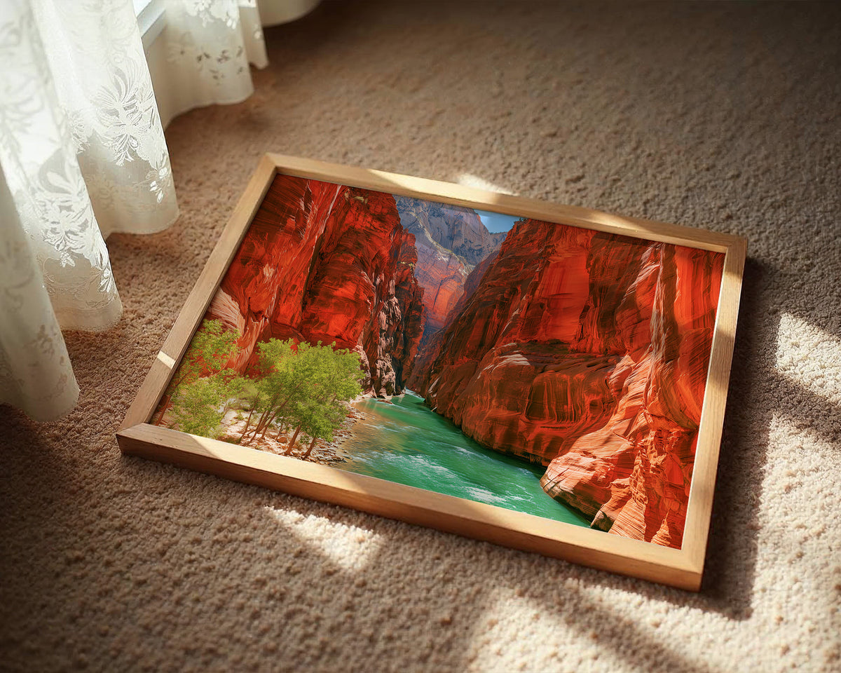 Emerald River Through Red Rock