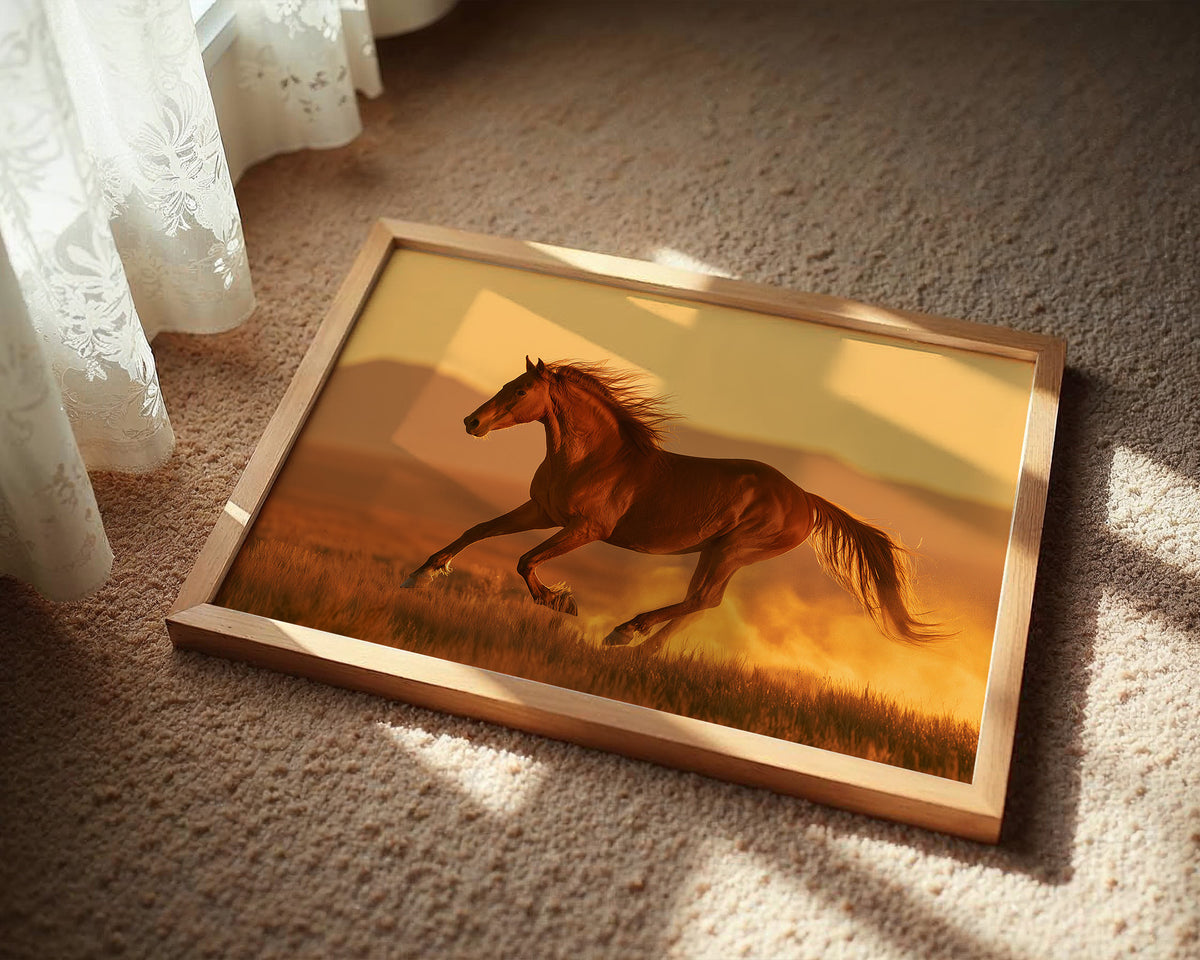 Chestnut Mustang at Golden Hour