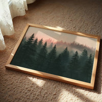 Pines Fading Into Fog