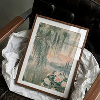 Willow Peony Chinoiserie Landscape
