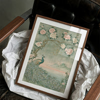 Peacock Peony Chinoiserie Mural