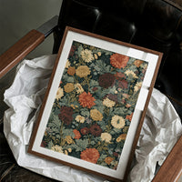 Midnight Chrysanthemum Floral Pattern